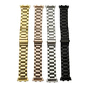 For OPPO Watch 46mm Three-beads Steel Watch Band(Silver Rose Gold)