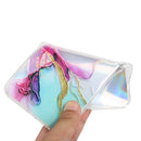 For Samsung Galaxy S21 FE Laser Marble Pattern Clear TPU Shockproof Protective Case(Green)