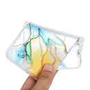 For Samsung Galaxy S21 FE Laser Marble Pattern Clear TPU Shockproof Protective Case(Yellow)