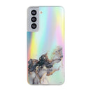 For Samsung Galaxy S21 FE Laser Marble Pattern Clear TPU Shockproof Protective Case(Black)