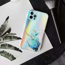 For iPhone 12 mini Laser Marble Pattern Clear TPU Shockproof Protective Case (Blue)
