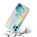 For iPhone 12 mini Laser Marble Pattern Clear TPU Shockproof Protective Case (Blue)