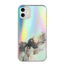 Laser Marble Pattern Clear TPU Shockproof Protective Case For iPhone 12(Black)