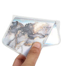 Laser Marble Pattern Clear TPU Shockproof Protective Case For iPhone 12(Black)