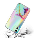 Laser Marble Pattern Clear TPU Shockproof Protective Case For iPhone 12(Green)