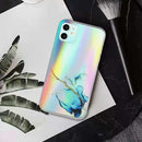 Laser Marble Pattern Clear TPU Shockproof Protective Case For iPhone 12(Blue)