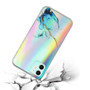 Laser Marble Pattern Clear TPU Shockproof Protective Case For iPhone 12(Blue)
