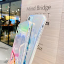 Laser Marble Pattern Clear TPU Shockproof Protective Case For iPhone 12(Gray)