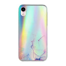 Laser Marble Pattern Clear TPU Shockproof Protective Case For iPhone XR(Pink)