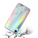 Laser Marble Pattern Clear TPU Shockproof Protective Case For iPhone XR(Pink)