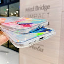 Laser Marble Pattern Clear TPU Shockproof Protective Case For iPhone XR(Pink)