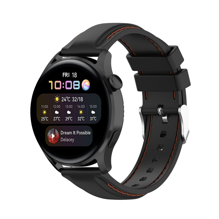 For Huawei Watch 3 / 3 Pro 22mm Silicone Watch Band(Black)