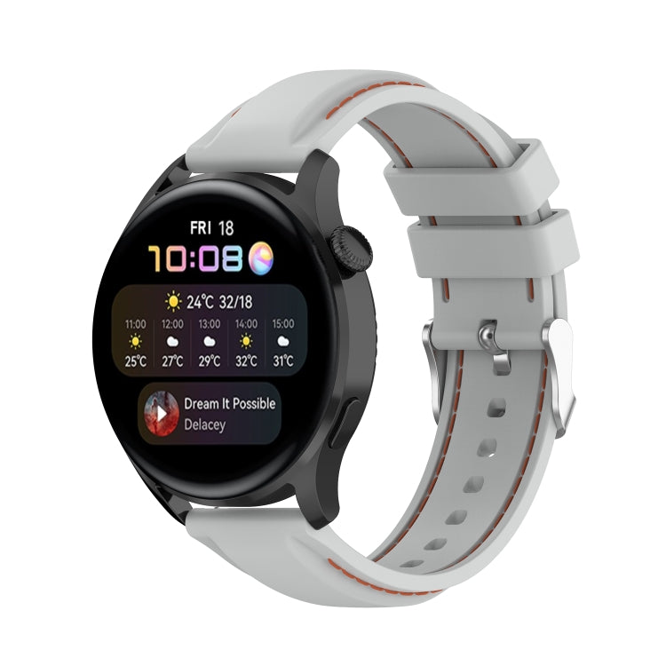 For Huawei Watch 3 / 3 Pro 22mm Silicone Watch Band(Light Grey)