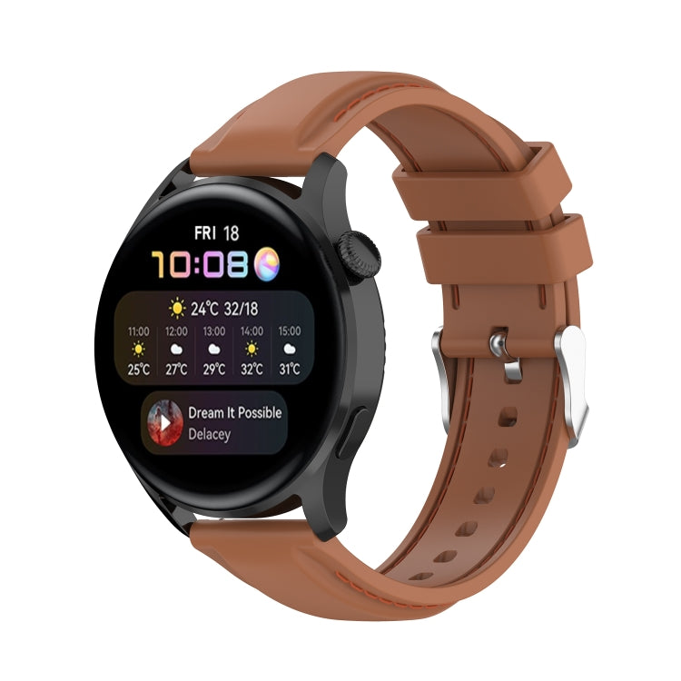 For Huawei Watch 3 / 3 Pro 22mm Silicone Watch Band(Brown)