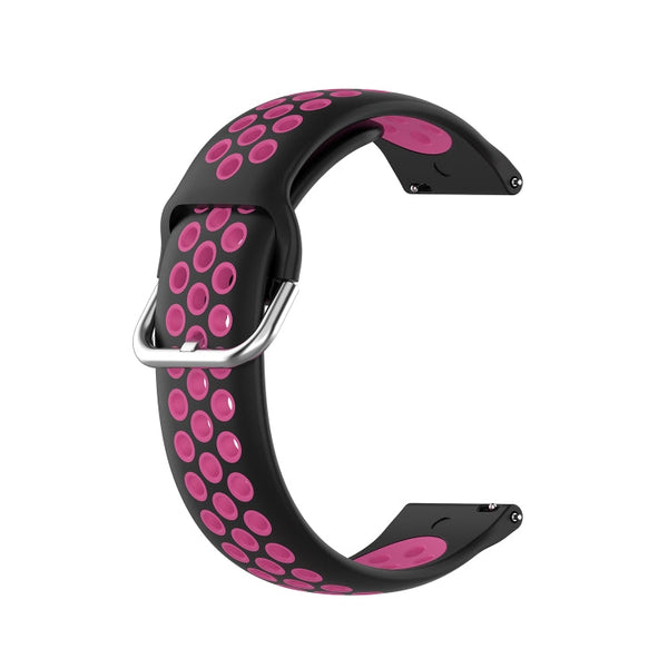 For Huawei Watch 3 / 3 Pro 22mm Sport Two-color Silicone Watch Band(Black Rose Red)
