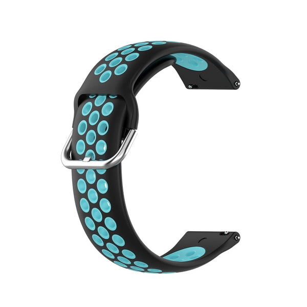 For Huawei Watch 3 / 3 Pro 22mm Sport Two-color Silicone Watch Band(Black Mint Green)