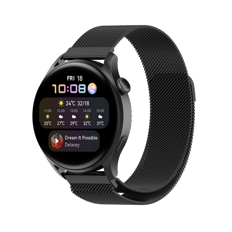 For Huawei Watch 3 / 3 Pro 22mm Milanese Loop Watch Band(Black)