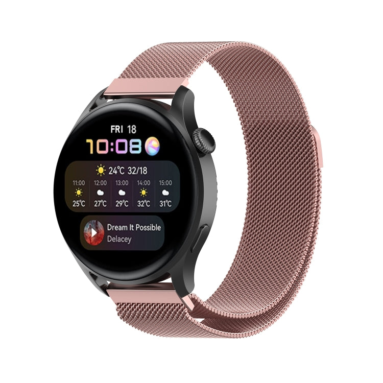 For Huawei Watch 3 / 3 Pro 22mm Milanese Loop Watch Band(Rose Pink)