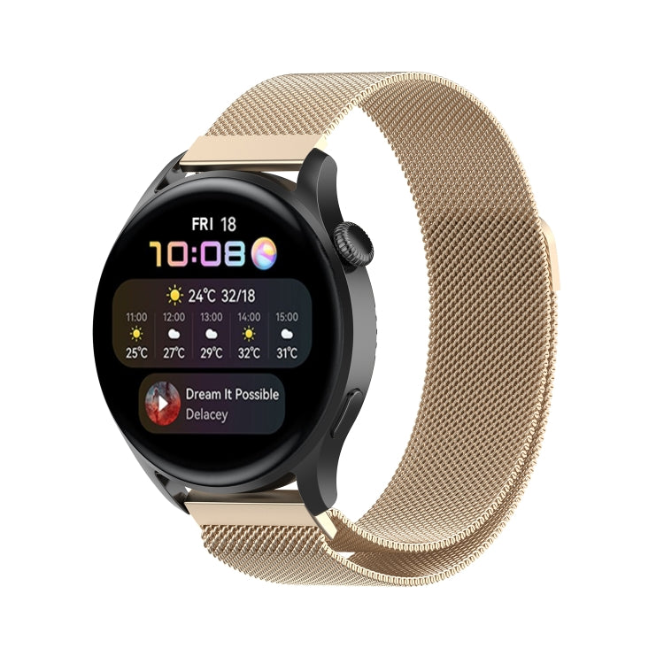 For Huawei Watch 3 / 3 Pro 22mm Milanese Loop Watch Band(Champagne Gold)