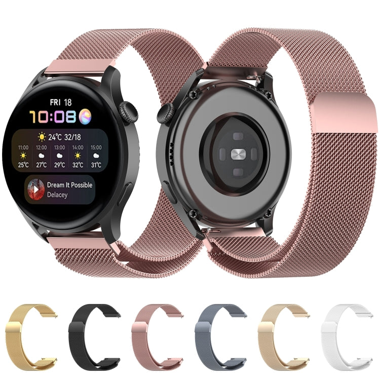 For Huawei Watch 3 / 3 Pro 22mm Milanese Loop Watch Band(Champagne Gold)