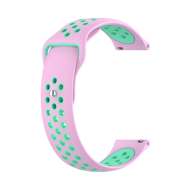 For Huawei Watch 3 / 3 Pro 22mm Two-color Silicone Watch Band(Pink Mint Green)