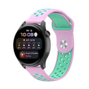 For Huawei Watch 3 / 3 Pro 22mm Two-color Silicone Watch Band(Pink Mint Green)