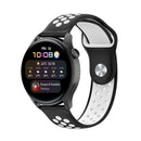 For Huawei Watch 3 / 3 Pro 22mm Two-color Silicone Watch Band(Black White)