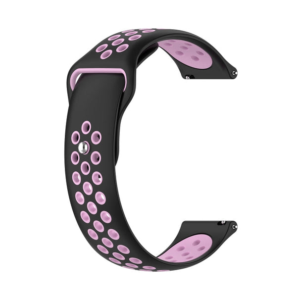 For Huawei Watch 3 / 3 Pro 22mm Two-color Silicone Watch Band(Black Pink)