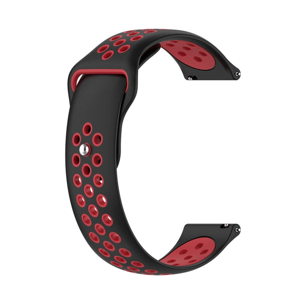For Huawei Watch 3 / 3 Pro 22mm Two-color Silicone Watch Band(Black Red)
