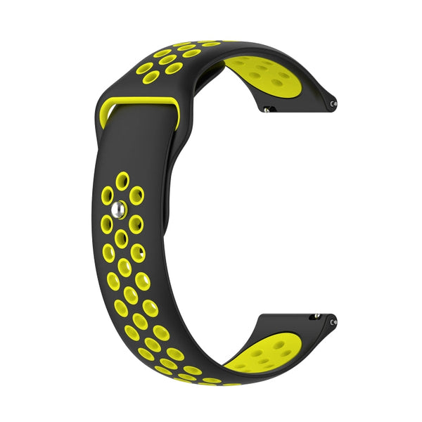 For Huawei Watch 3 / 3 Pro 22mm Two-color Silicone Watch Band(Black Yellow)