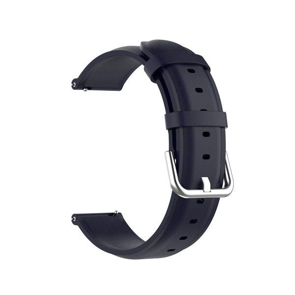 For Huawei Watch 3 / 3 Pro 22mm Round Tail Leather Watch Band(Navy Nlue)