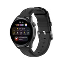 For Huawei Watch 3 / 3 Pro 22mm Round Tail Leather Watch Band(Black)