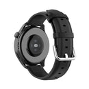 For Huawei Watch 3 / 3 Pro 22mm Round Tail Leather Watch Band(Black)