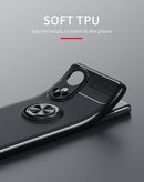 For Honor 50 Metal Ring Holder 360 Degree Rotating TPU Case(Black+Black)