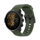 For Suunto 7 24mm Solid Color Silicone Watch Band(Army Green)