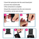 2 PCS Watchbands Stainless Steel Acoustic Ear Connector, Width: 22mm For Apple Watch Series 6 & SE & 5 & 4 40mm / 3 & 2 & 1 38mm(Black)