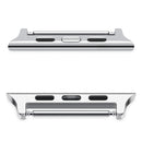 2 PCS Watchbands Stainless Steel Acoustic Ear Connector, Width: 24mm For Apple Watch Series 6 & SE & 5 & 4 44mm / 3 & 2 & 1 42mm(Silver)