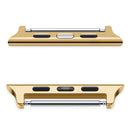 2 PCS Watchbands Stainless Steel Acoustic Ear Connector, Width: 24mm For Apple Watch Series 6 & SE & 5 & 4 44mm / 3 & 2 & 1 42mm(Gold)