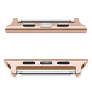 2 PCS Watchbands Stainless Steel Acoustic Ear Connector, Width: 24mm For Apple Watch Series 6 & SE & 5 & 4 44mm / 3 & 2 & 1 42mm(Rose Gold)