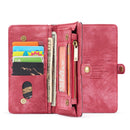 For Samsung Galaxy A12 CaseMe Detachable Multifunctional Horizontal Flip Leather Case, with Card Slot & Holder & Zipper Wallet & Photo Frame(Red)