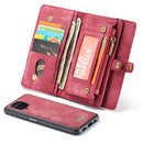 For Samsung Galaxy A12 CaseMe Detachable Multifunctional Horizontal Flip Leather Case, with Card Slot & Holder & Zipper Wallet & Photo Frame(Red)