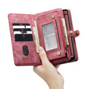 For Samsung Galaxy A32 5G CaseMe Detachable Multifunctional Horizontal Flip Leather Case, with Card Slot & Holder & Zipper Wallet & Photo Frame(Red)