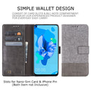 For Huawei P20 Lite (2019) MUXMA MX102 Horizontal Flip Canvas Leather Case with Stand & Card Slot & Wallet Function(Grey)