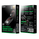 PLEXTONE GS1 3 in 1 USB-C / Type-C to 3.5mm Earphone Charging Adapter Phone Game Sound Card(Black)