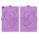 For Amazon Fire HD 8 (2015/2016/2017/2018) Love Butterfly Pattern Horizontal Flip Leather Case with Holder & Sleep / Wake-up Function(Purple)
