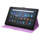 For Amazon Fire HD 8 (2015/2016/2017/2018) Love Butterfly Pattern Horizontal Flip Leather Case with Holder & Sleep / Wake-up Function(Purple)