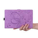 For Amazon Fire HD 8 (2015/2016/2017/2018) Love Butterfly Pattern Horizontal Flip Leather Case with Holder & Sleep / Wake-up Function(Purple)