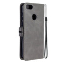 For Motorola Moto E6 Play Stitching Style 2-Color Cow Texture Horizontal Flip PU Leather Case with Holder & Card Slot & Lanyard(Gray)