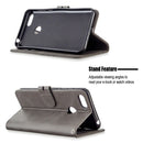 For Motorola Moto E6 Play Stitching Style 2-Color Cow Texture Horizontal Flip PU Leather Case with Holder & Card Slot & Lanyard(Gray)