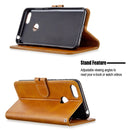 For Motorola Moto E6 Play Stitching Style 2-Color Cow Texture Horizontal Flip PU Leather Case with Holder & Card Slot & Lanyard(Yellow)